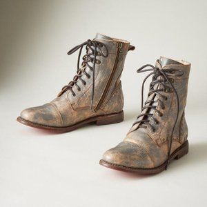 NEW BedStu Gray Pre-crackled ankle boots